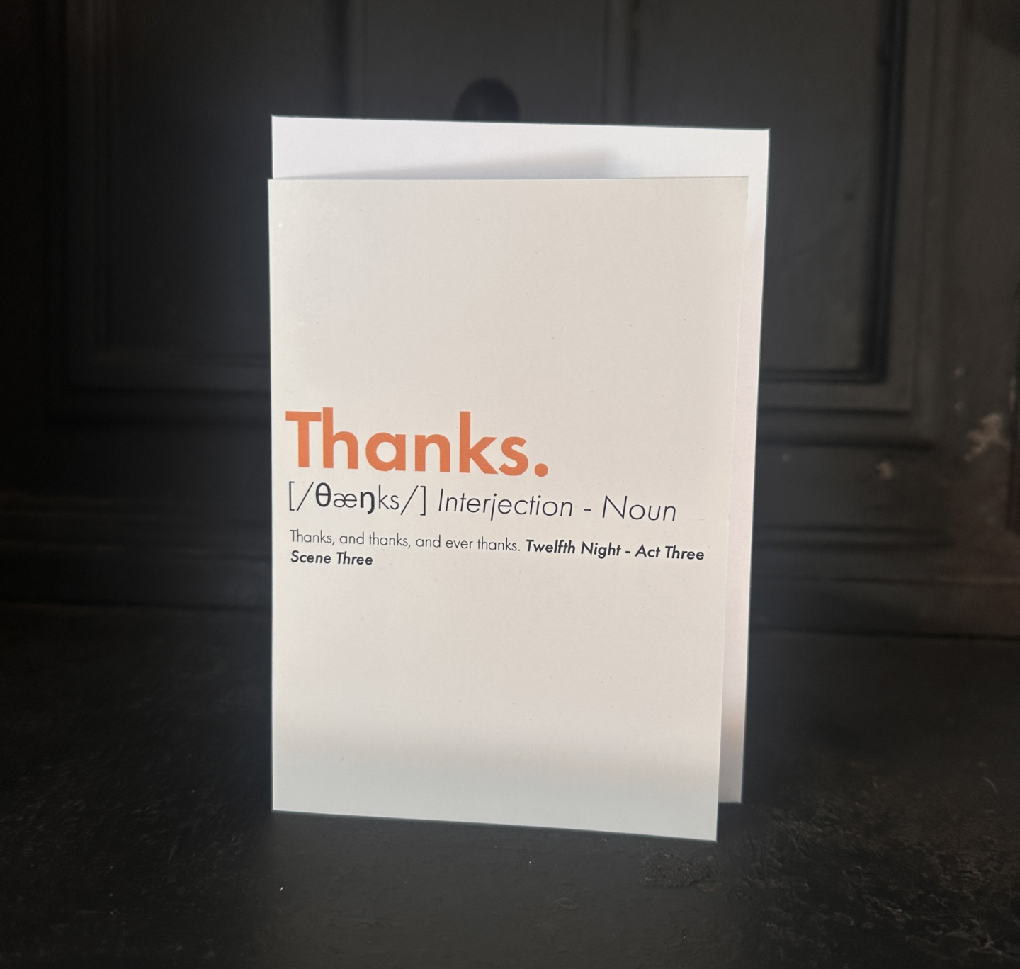 Greeting Card: Dictionary Thanks