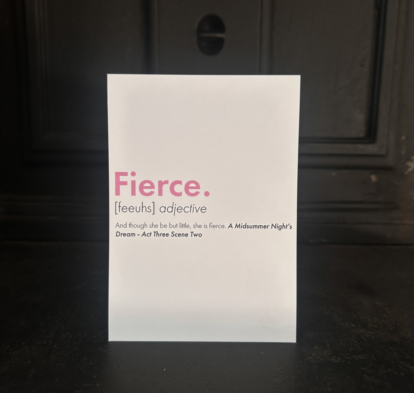 Postcard: Dictionary Fierce